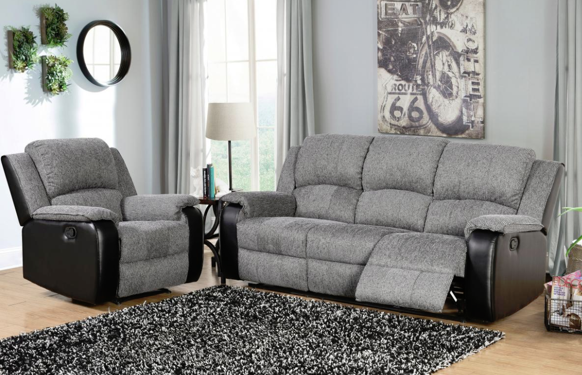 Earl Fabric Recliner Suite (Sofas Armchairs Settee) Folkestone