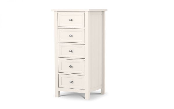 maine white 5 drawer chest